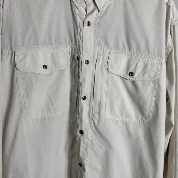 Kuhl Airkraft Roll Tab Button Down Long Sleeve Shirt Men's XL Ivory Outdoor Dad - Picture 8 of 16